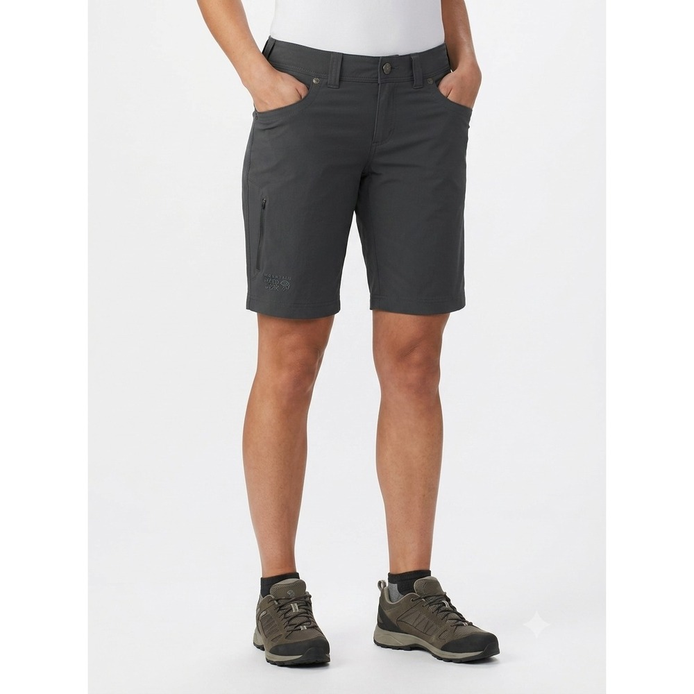 Mountain Hardwear Bermuda Shorts Womens 4 Gray Durable Stretch Hiking Outdoors